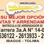 La imagen 5 de la Empresa INMOBILIARIA BONILLA HERNÁNDEZ LTDA. Sociedad de compra y venta de terrenos en Ibagué TOL