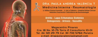 La imagen 1 de la Empresa PAULA ANDREA VALENCIA TORO Reumatología pediátrica en Pereira RIS